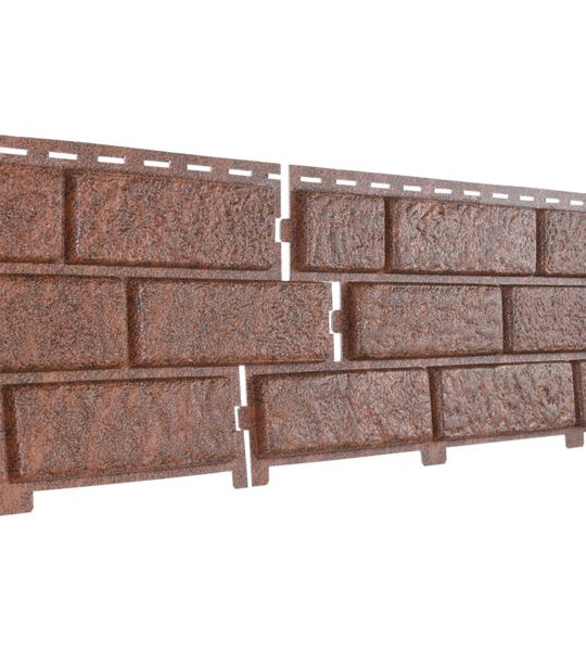 Сайдинг Ю-ПЛАСТ, "Стоун-хаус" кирпич красный (с двойным замком)