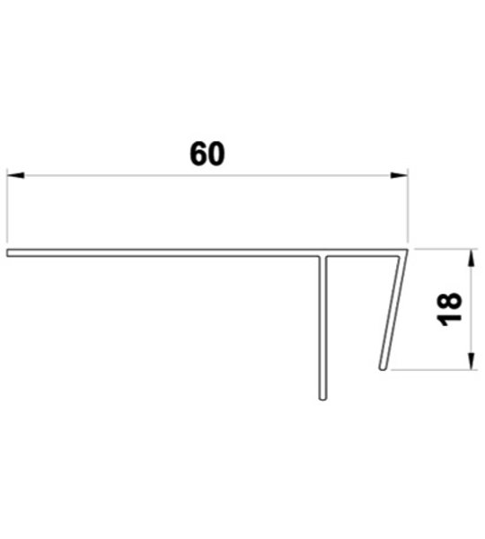 Профиль F ПВХ 60*18*1мм Гермекс
