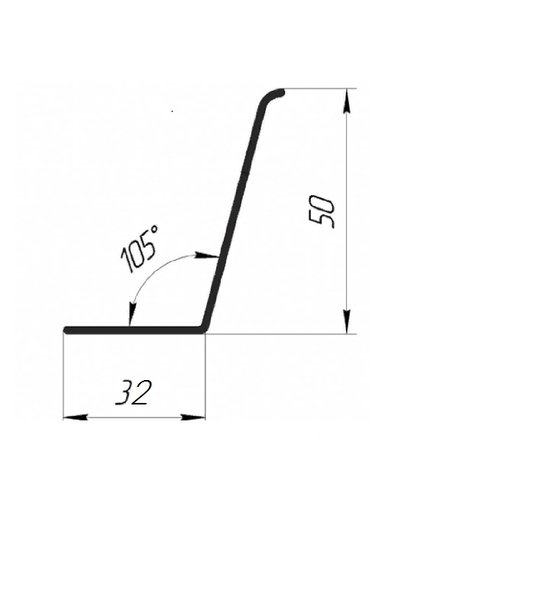 Угол ПВХ 50*32, 105 гр