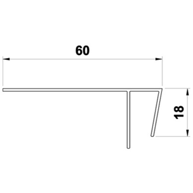 Профиль F ПВХ 60*18*1мм Гермекс